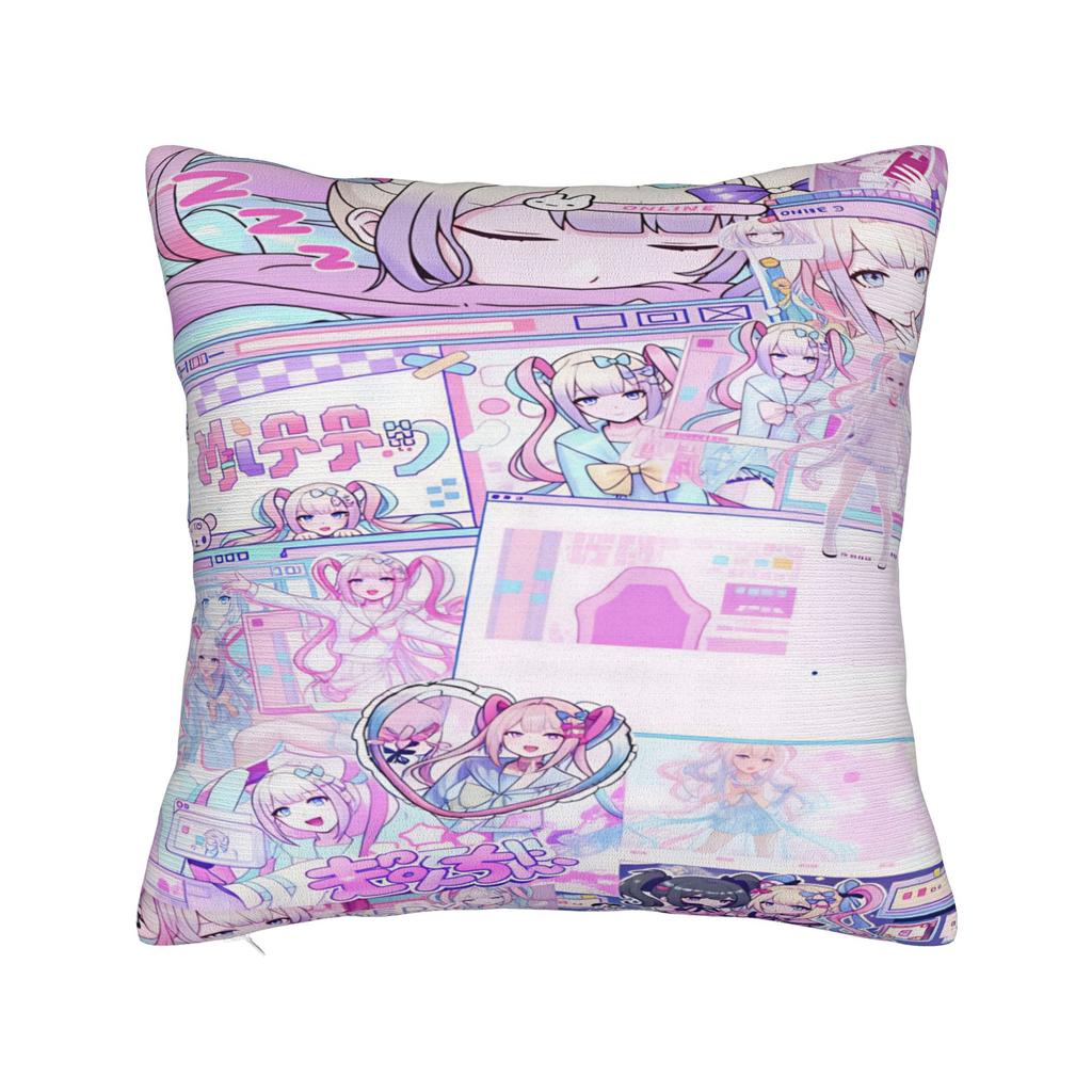 N-Needy Streamer O-Overload KAngel Pillow Cover Soft Cushion Cover Cute Funny Pillow Case For Sofa Couch Bed Living Room