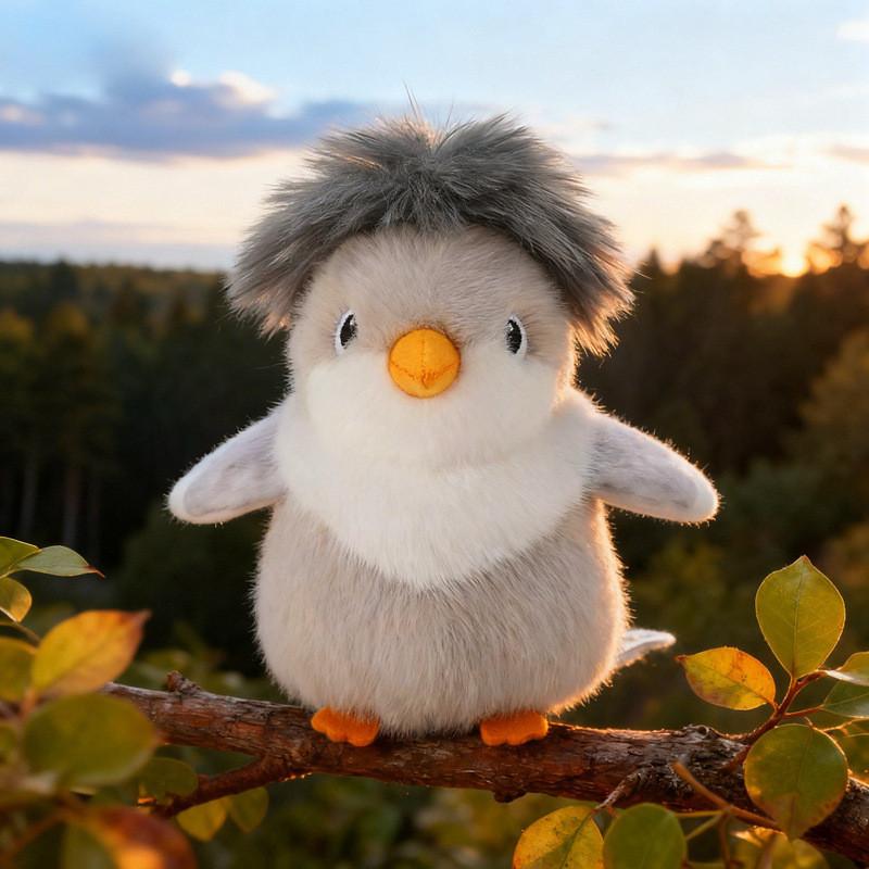 Simulated Island Canary White Eye Red Whiskered Bulbul Plush Toy Doll For Animal Lover Gift