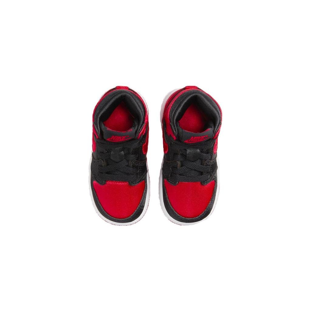Air Jordan 1 Retro High OG TD Satin Bred 2023 Baby Sneakers Black University-Red White FD5305-061