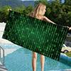 Binary Code The Matrix Program Chart Game Film Beach Towel Bath Towels For Microfiber Quick Dry Custom Sand Free Beach Yoga Spa