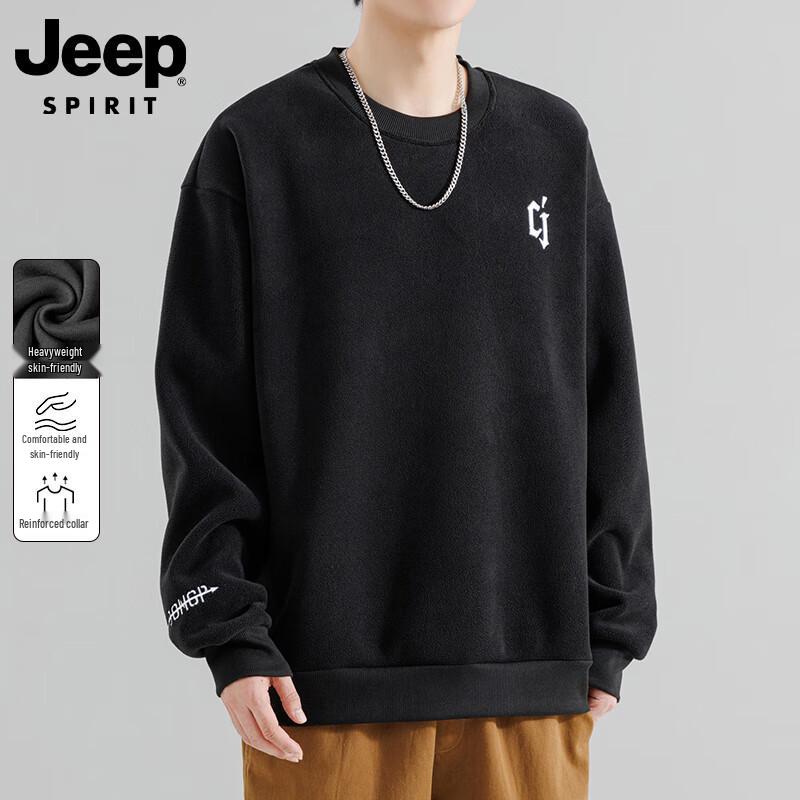 

JEEP SPIRIT Men s Embroidered Fleece Pullover Sweatshirt 3XL