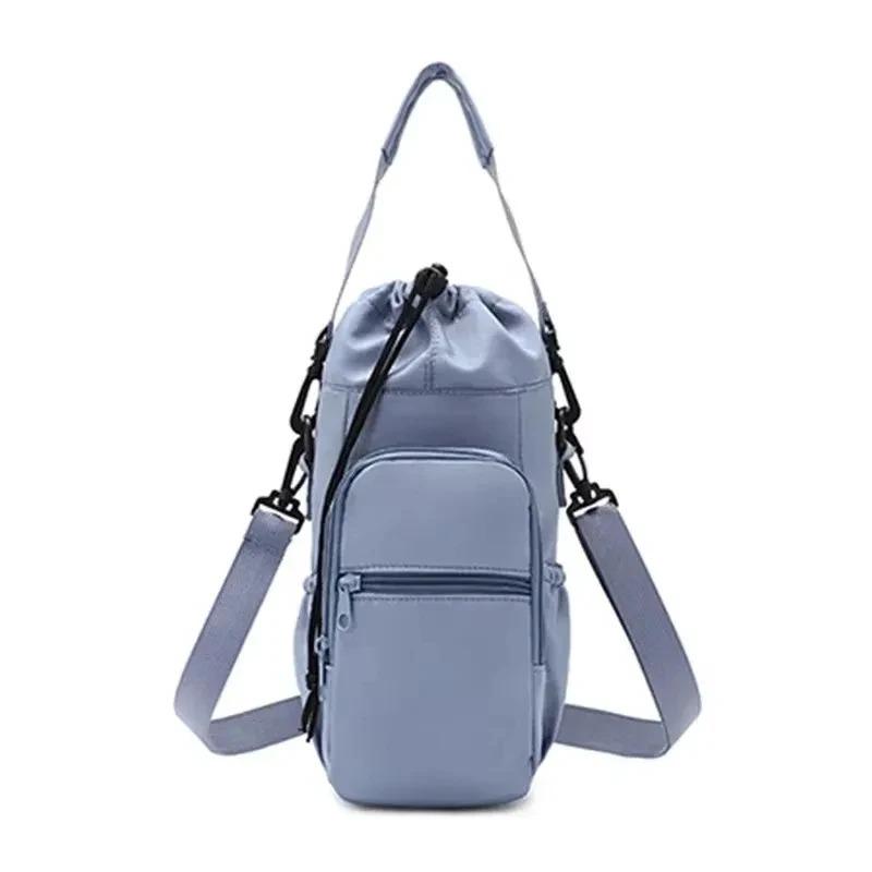 Portable Water Bottle Bag Adjustable Strap Thermal Mugs Insulated Protective Cover Phone Pocket Outdoor Cycling Sport Travel Bag
