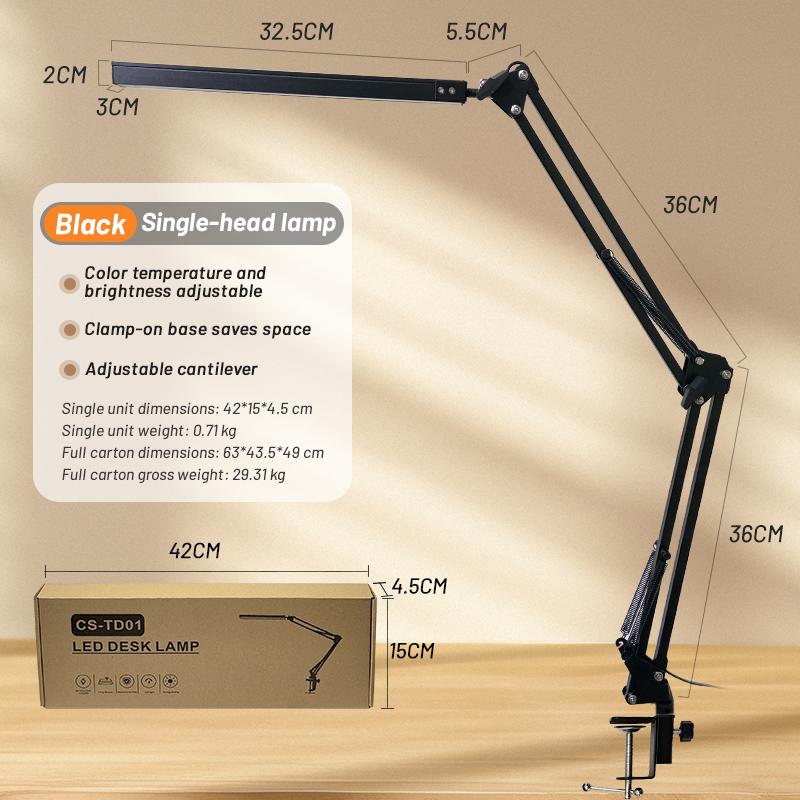 Led Folding Long Arm Eye Protection Lamparas Usb Reading Study Studio Portable Desktop Clip Light Desk Table Lamp for Students