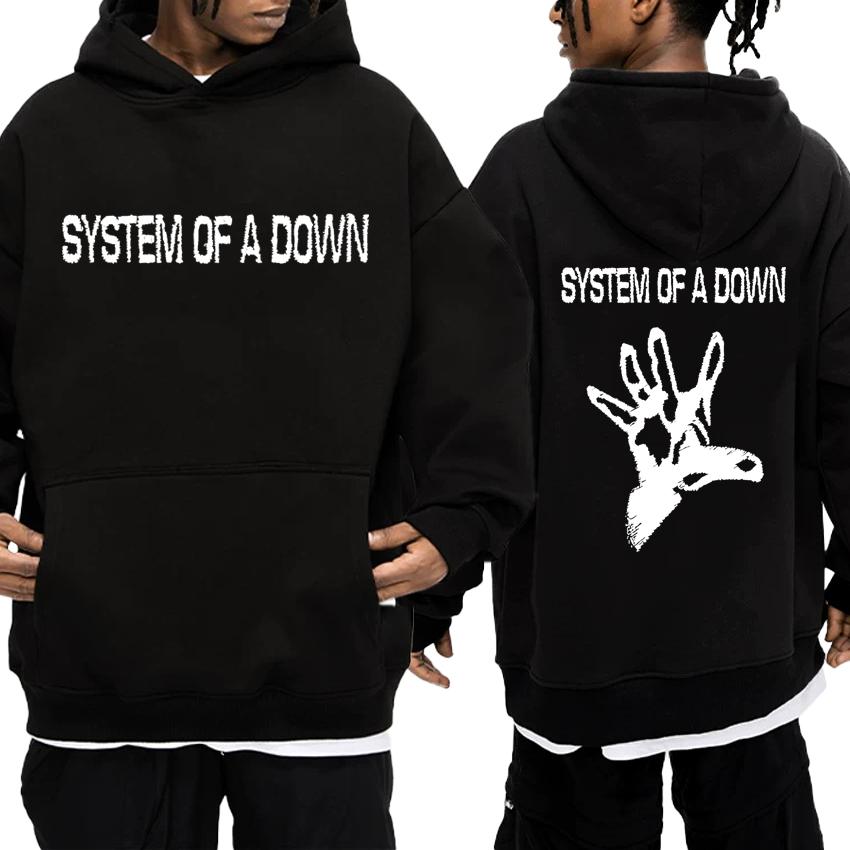 Rock Music System of A Down Double Sided Printed Streetwear Autumn Winter Men Women Vintage Punk Hoodie Unisex Fleece Pullover