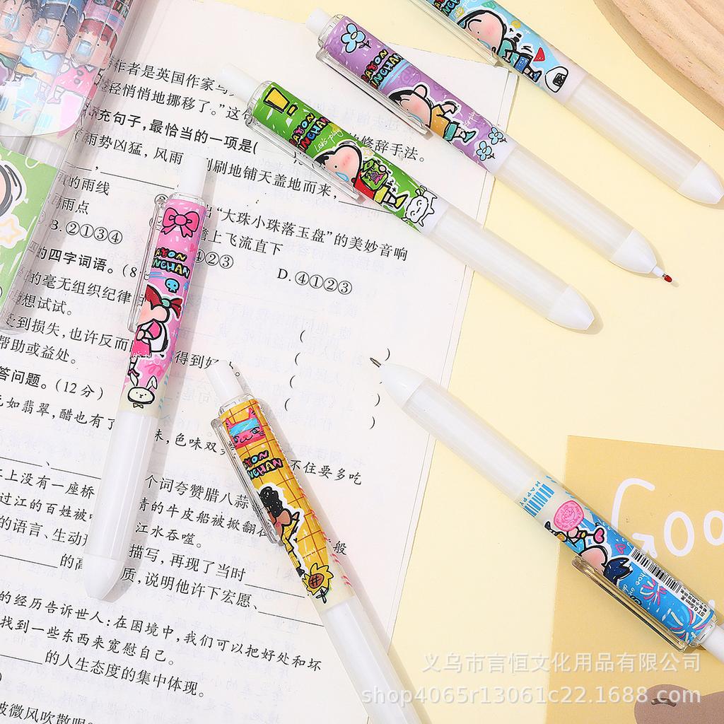 Crayon Shin-chan Quick-Dry Cartoon Click Pen for Students
