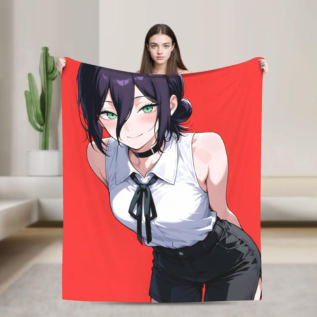 Yoru Chainsaw Man Japanese Manga Blankets Soft Pattern Plush Throw Blanket For Girls Boys Outdoor Flannel Bedspread Bed Cover