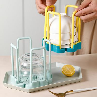 Dinnerware Bowl Plate Holder Retractable Desktop Bowl Storage Rack Plastic Drain Water Shelf Hollow Breathable Organizer Tool