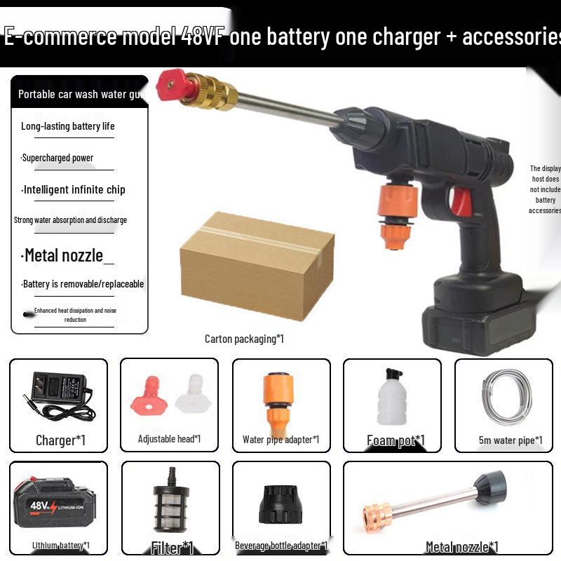Cordless High-Pressure Rechargeable Car Wash Gun