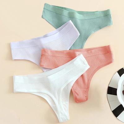 Braguitas de mujer de algodón, de talle bajo, sin costuras, elásticas, transpirables, de color liso, que absorben la humedad.