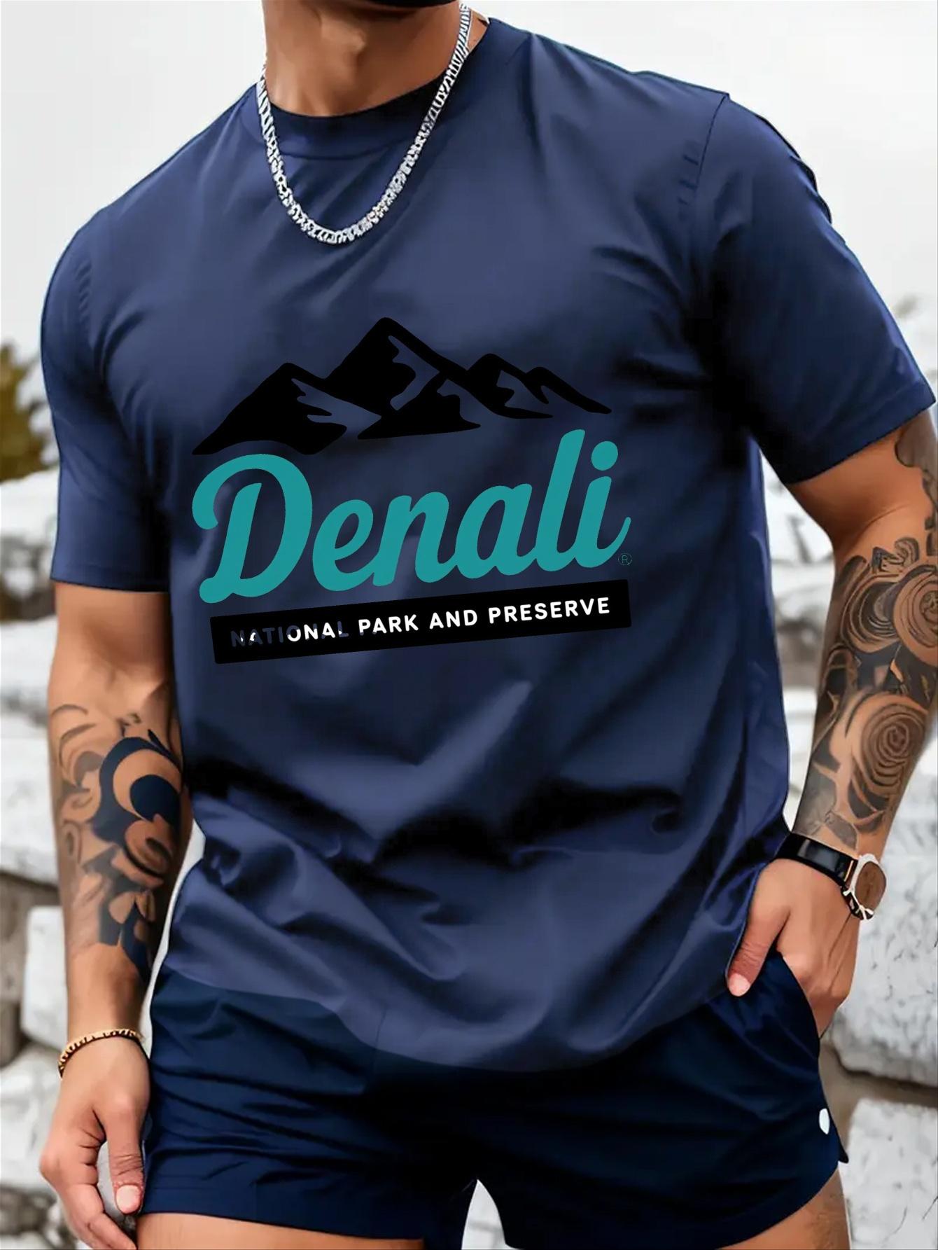 lie T-shirt - White Tee Shirt with Denali National Park Graphic XXXXL