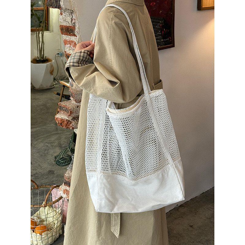 Tote Bag - Large Capacity Single Shoulder Bag - Beach Bag for Vacation - Woven Net Bag