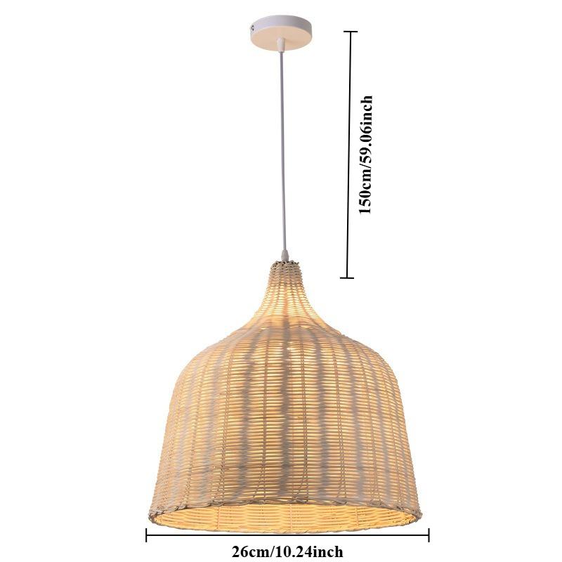 

Retro Wicker Chandelier 26/35CM Handwoven Pendant Light Ceiling Hanging Lamp E27 Living Room Bamboo Light Fixture for Home Decor No Bulb