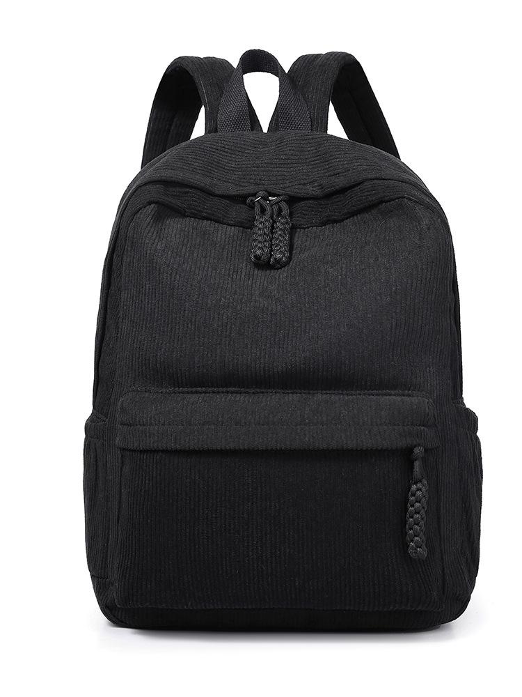 

New Corduroy Student Bag Couple Casual Versatile Backpack Mori Large Capacity Commuter Backpack чёрный