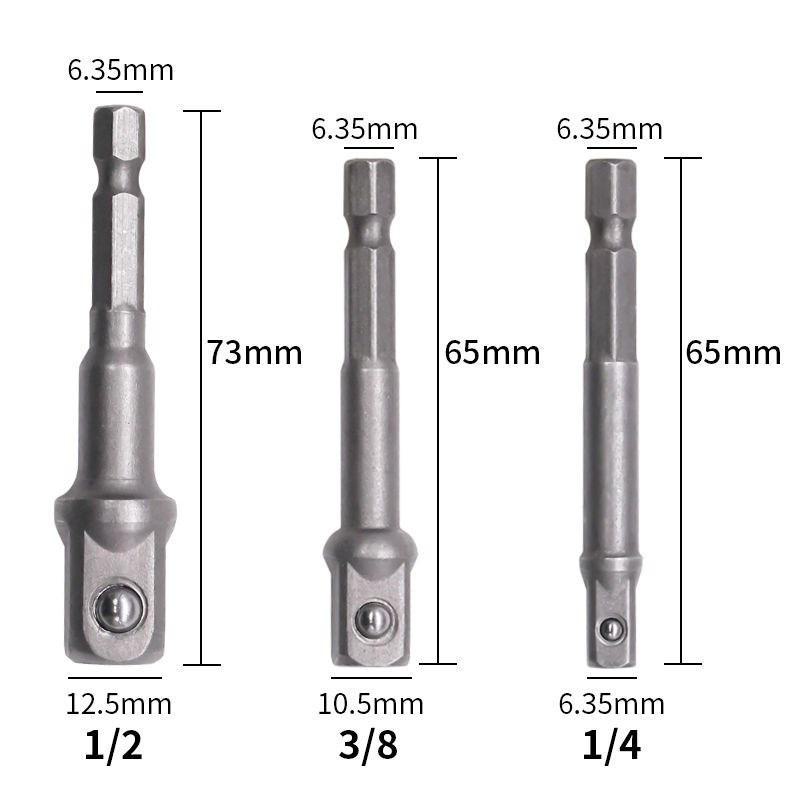 Hexagonal To Square Head Drill Adapter Rod Set - Large, Medium, Small Fly Conversion