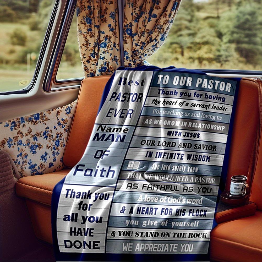 Pastor Appreciation Blanket Personalized Name Soft Comfortable Stylish Blanket Car Blanket Perfect For Travel Camping Outdoor Home Suitable For All