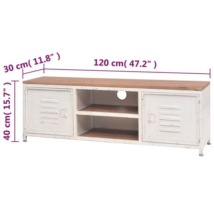 VidaXL Meuble TV 120x30x40 cm Blanc 245457