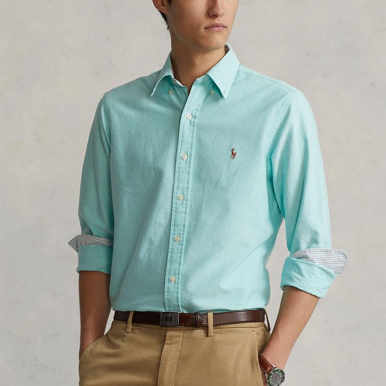 Polo Ralph Lauren SS23 Solid Color Long Sleeve Shirt Men shirts Green MNPOWOV16822814-300