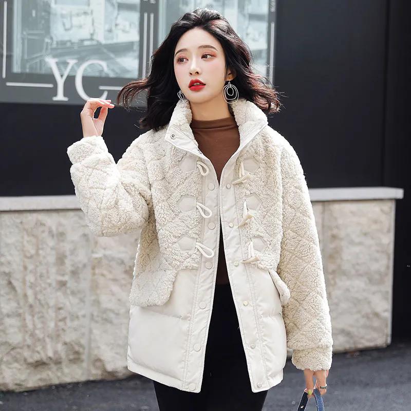 WTEMPO Women's Thick Warm Autumn Winter Large Size Pockets Stand Collar Polar Fleece Coats Cold-proof Windproof Plush Jackets