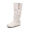 Women's Flat-bottomed Casual Boots Autumn and Winter New Inner Height Increase Solid Color Large Size Medium Boots
