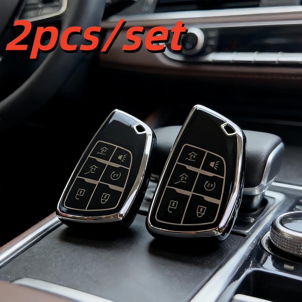 

2Pcs Car Key Case Covers For Buick Envision S Plus Avenir For Chevrolet Tahoe Suburban For Gmc Yukon