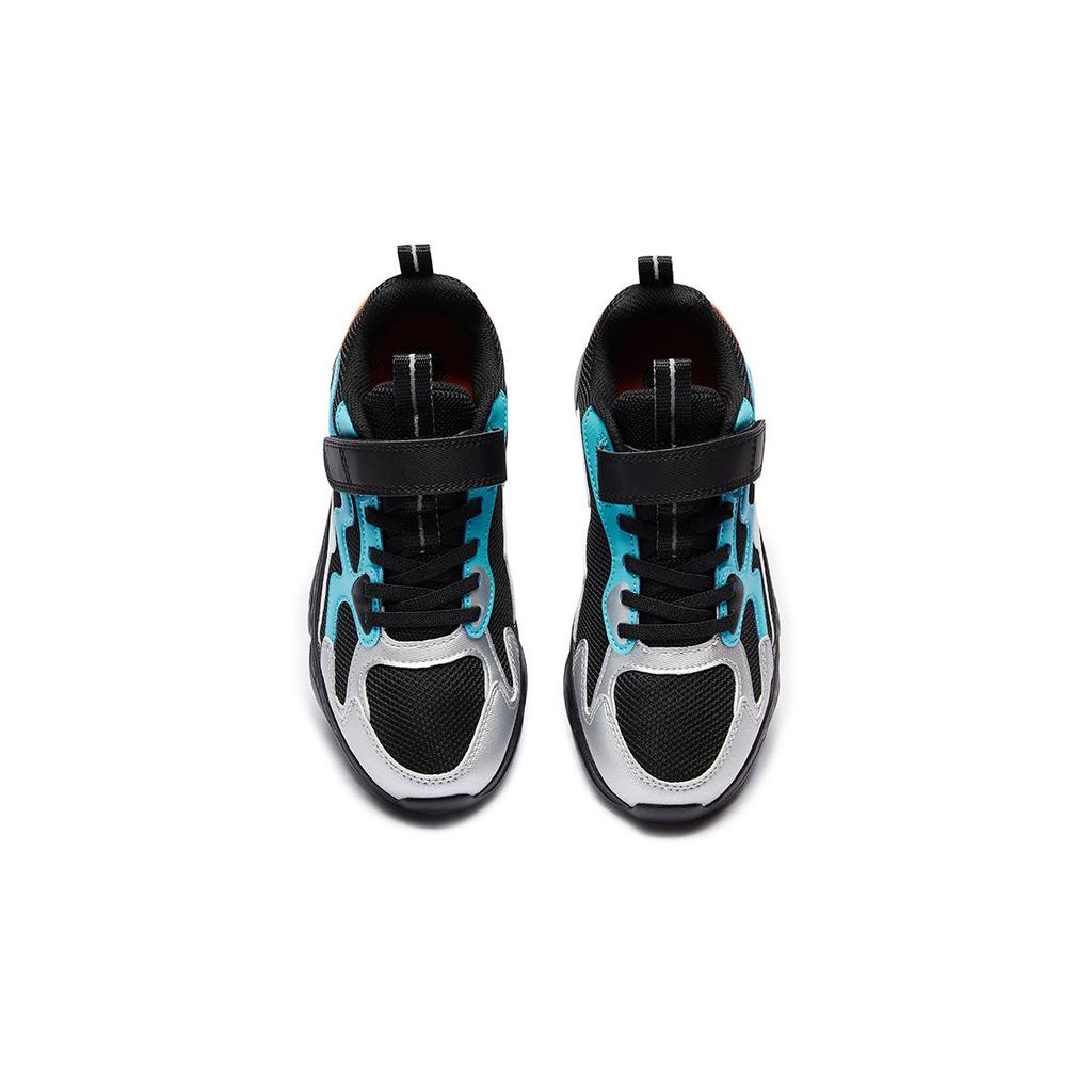 Anta Kids Comfortable Breathable Non-Slip Durable Low-Top Casual Shoes Kids sneaker Black Lake-Blue Silver 312448821U-3