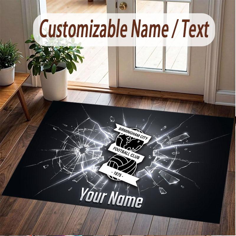 Custom Rug BIRMINGHAM CITY Pattern Print Name Text Soft Non‑Slip Floor Carpet for Home Indoor Decoration