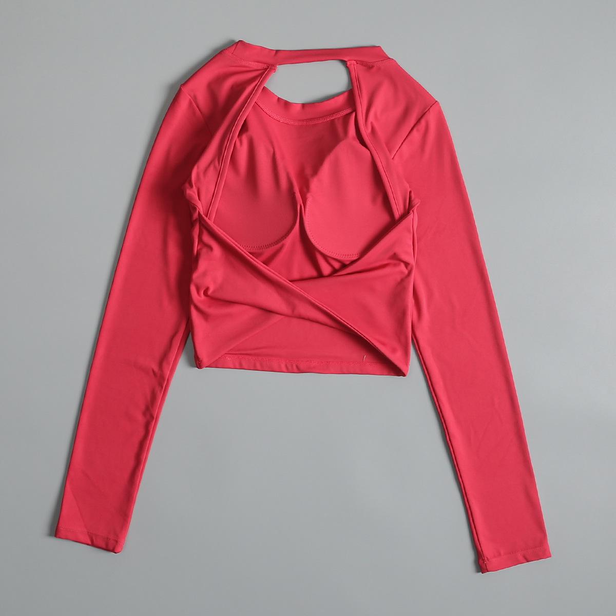 

2024 Осень/Зима Европейский и Американский Сексуальный Спина С Длинным Рукавом Топ для Йоги и Пилатеса M