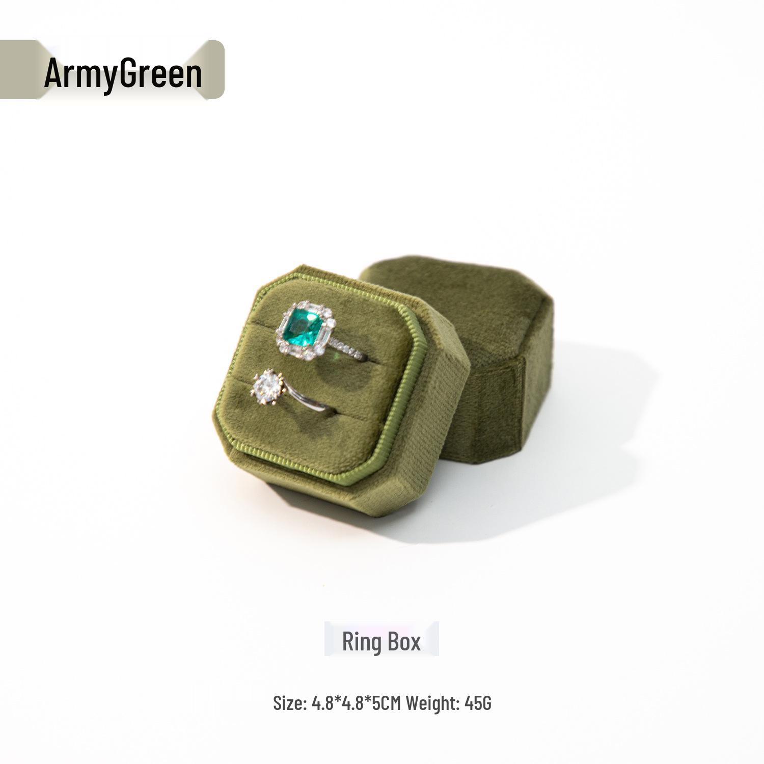 Luxury Flannel Octagonal Jewelry Box for Rings, Earrings, & Accessories