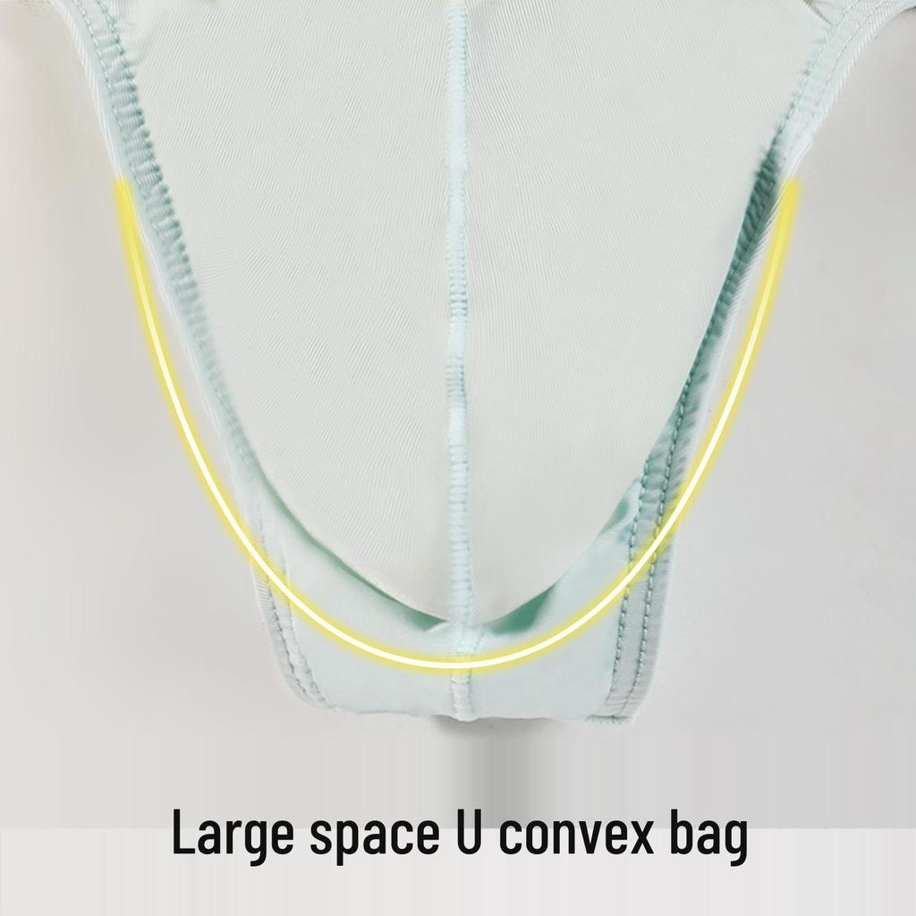Men's Low Waist Ice Silky U Convex Thong - Breathable, Elastic, Sexy T-Back Underwear