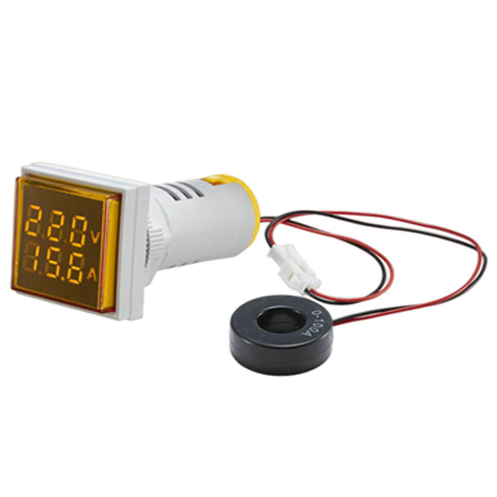 AC 50-500V 0-100A Square LED Digital Voltmeter Ammeter 110V 220V Voltage Current Meter Voltammeter Car Volt Amp Tester Detector