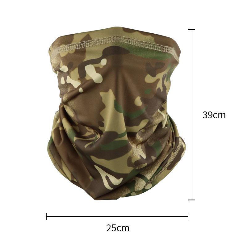 Camouflage Ice Silk Neck Gaiter: Multifunctional Summer Headscarf for Outdoor Cycling, Sun Protection, and Quick-Drying Breathable Face Mask for Men.