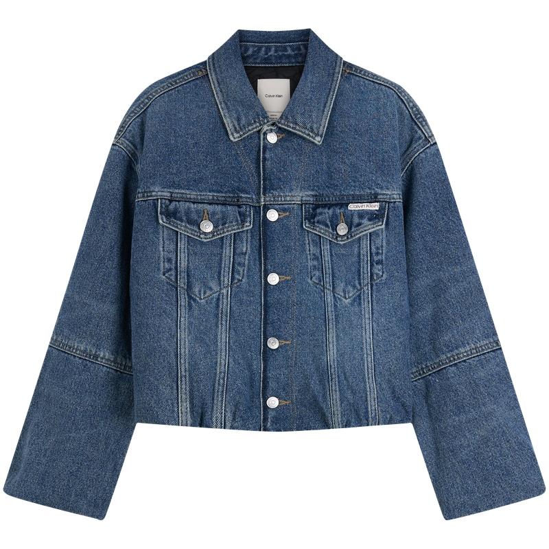 Calvin Klein American Vintage Lapel Thin Padded Denim Jacket Women jackets 47D725G
