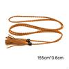 Knitted Waist Belt Waistband Retro Style, Rope Fashion Narrow Pendant, with Bead Accessories