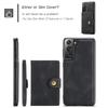 For Samsung Galaxy S21 FE 5G Case Leather+TPU Phone Cover Detachable Card Holder