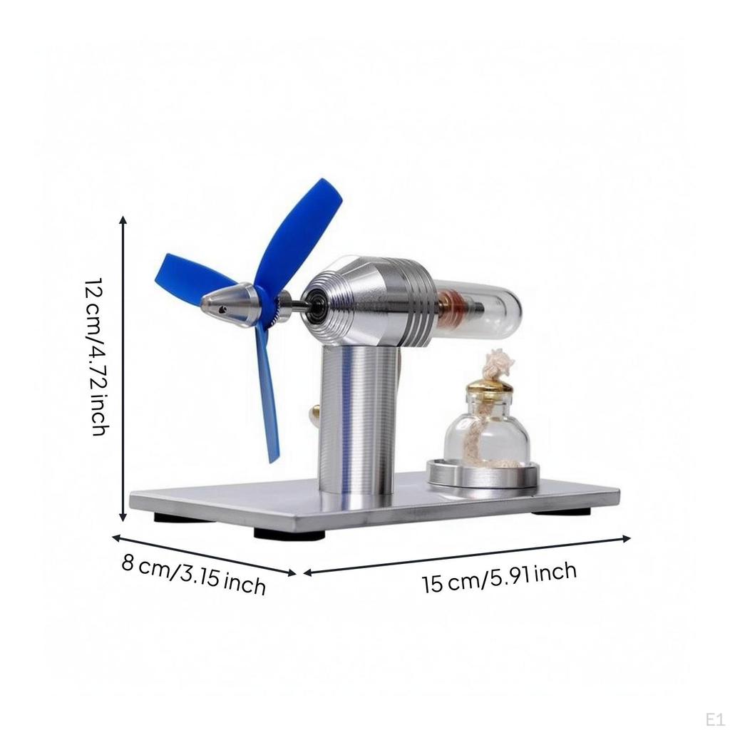 Regenerative Silver Shiny Metal Blue Propeller Lamp for Students, Teachers, Classroom