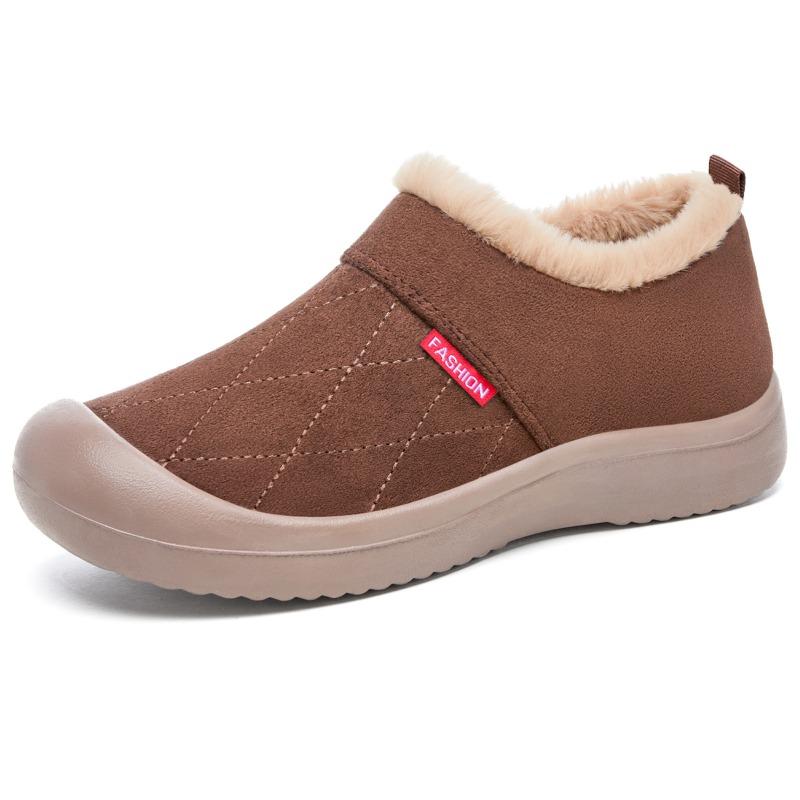 Women's Shoes, Cotton Shoes with Fleece, One-foot Shoes, Soft-soled Short Boots, Cotton Boots