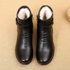 Winter Boots Women Genuine Leather Warm Ankle Boots Mom Autumn Plush Wedge Shoes Woman Shoes Big Size 34-42