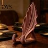 Cute Desk Gadgets Leaf Shaped Phone Stand, 3D Printed Mobile Holder with Double Stable Cell Mount Hook Support, Creative Hands Free Video Cradle,