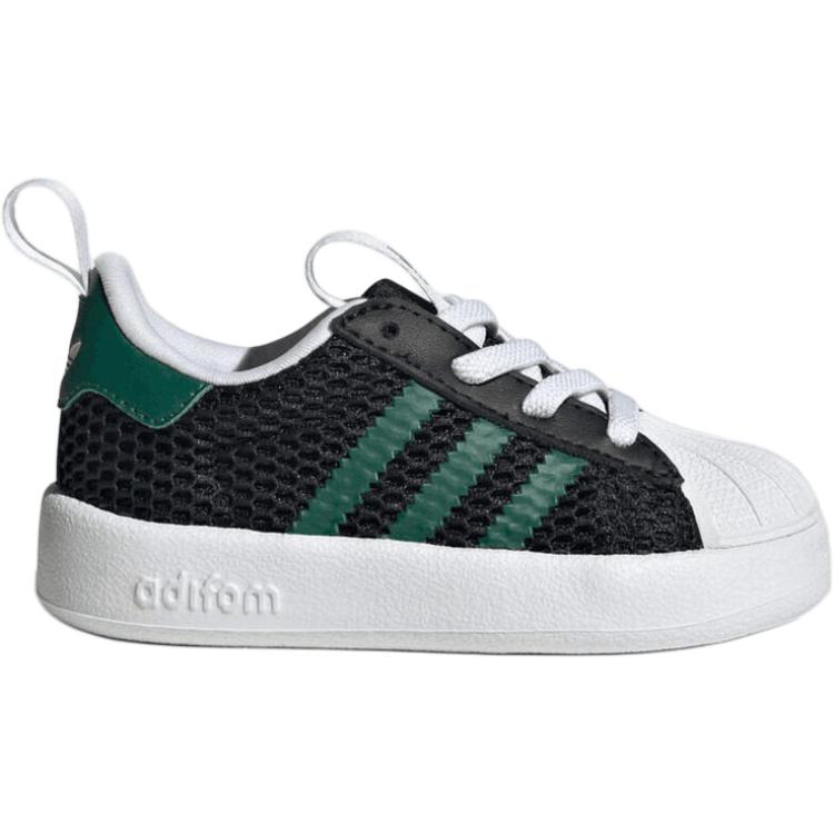 Adidas Originals Superstar Comfortable Versatile Low-Top Walking Shoes Baby Shoes Black Green IH7070