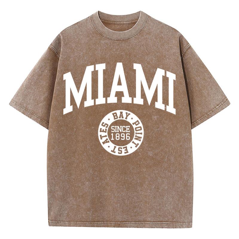 Womans Cotton Washed T-Shirts Trend Distressed Loose Tees Los Angeles 1996 Printing Short Sleeve Summer Street Female Clothes