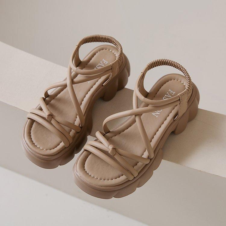 Sandals female summer new fairy style with skirt platform open-toed Roman sandals