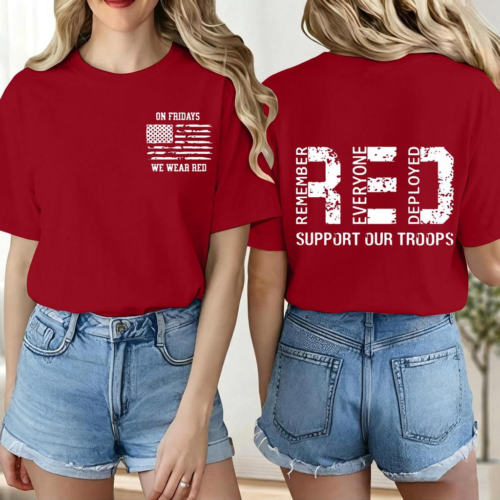 Women Casual Short Sleeve Crew Neck T Shirt Letter Print Loose Fit Lightweight Comfortable Daily Wear Top