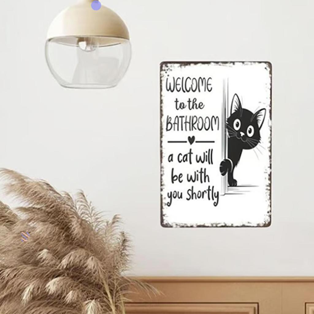 Cat Bathroom Signs Funny Powder Room Wall Decoration Funny Bathroom Wall Decor For Homeowners Renters Interior Designers