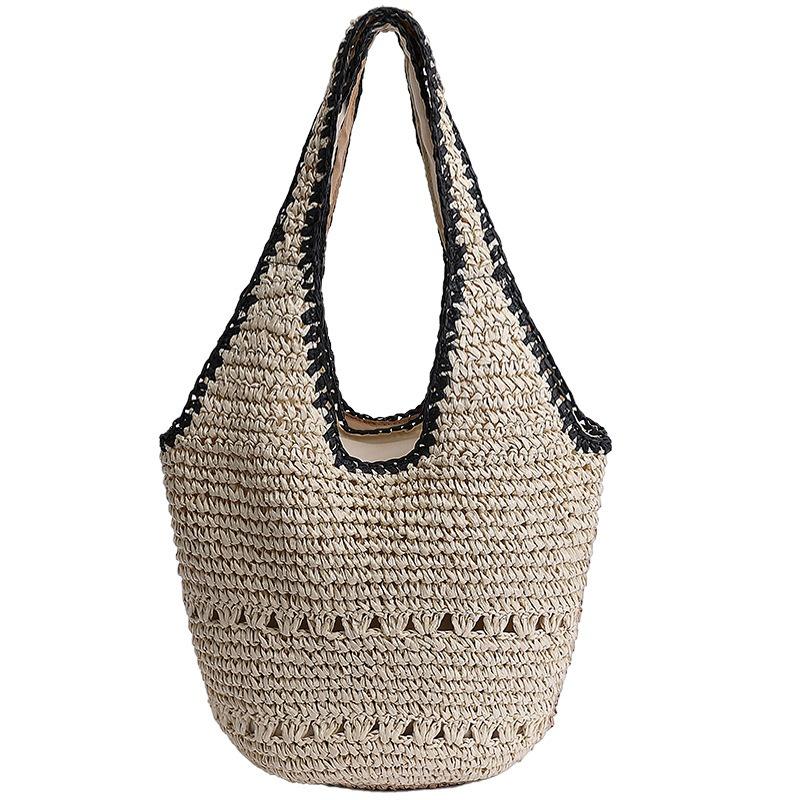 New casual shoulder bag hollow handbag woven bag women's summer large-capacity seaside vacation wind beach bag