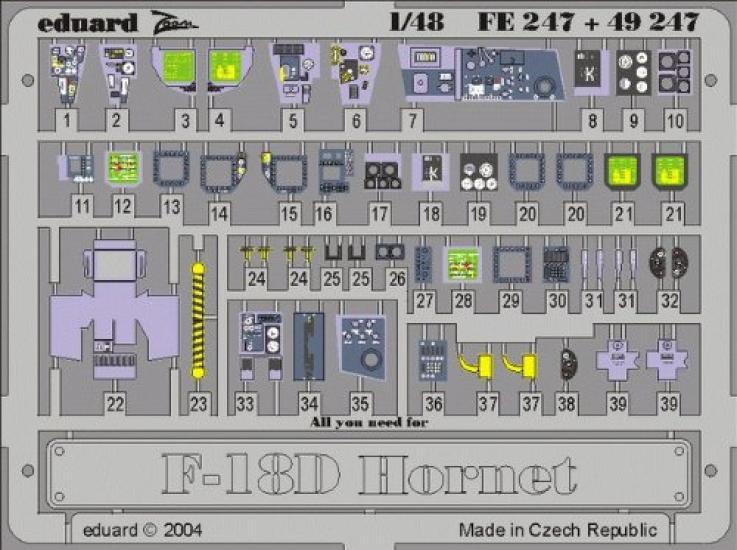 

Eduard Zoom Фототравление Детали Хорнет Пластиковые Детали Модели EDUFE247 1/48 F/A-18D (для Хасэгавы)