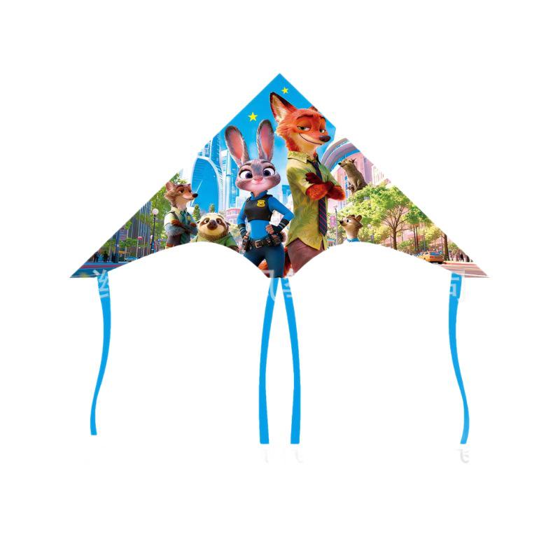 Weifang Children's Cartoon Kite - Triangle, Long-Tailed, Grassland Style with String.