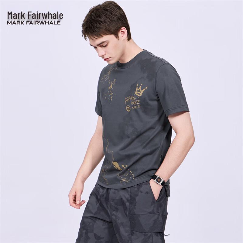 Mark Fairwhale Men s Dark Pattern Print Round Neck T-shirt L
