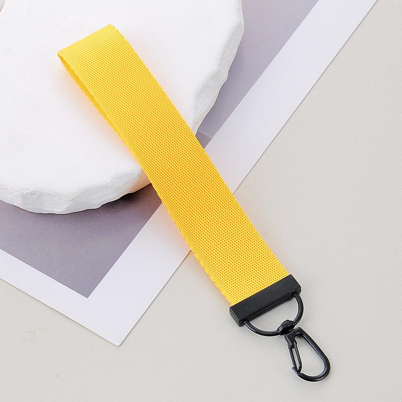 Personalized Solid Color Woven Ribbon Keychain with Tassel - Perfect for School Bags and Backpacks.