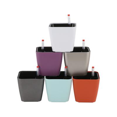 Vaso da Giardino Auto-irrigante Vaso per Fiori Pigro Fioriera Automatica Fioriera Assorbente d'Acqua con Indicatore di Livello