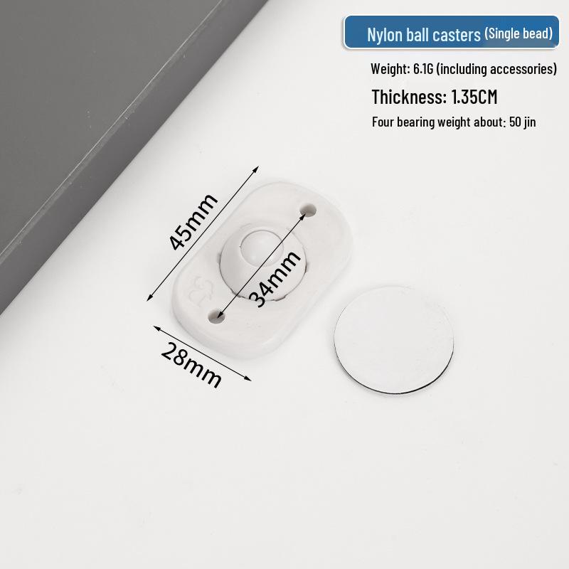 Silent Adhesive Mobile Base: Punch-Free Universal Wheel with Thickened Ball Bearing Pulley for Household Use